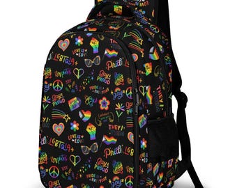 Pride LGBTQ Rainbow-rugzak: duurzame polyester schooldagrugzak