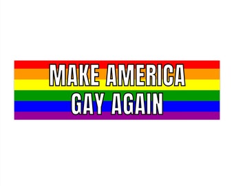 Regnbågsflaggans stötfångardekal – Make America Gay Again, vattentät vinyl