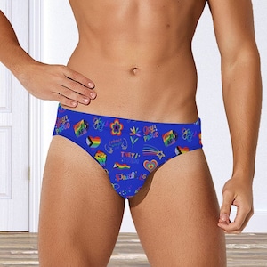 Gay AF / Blue men&#39;s swim shorts NK05
