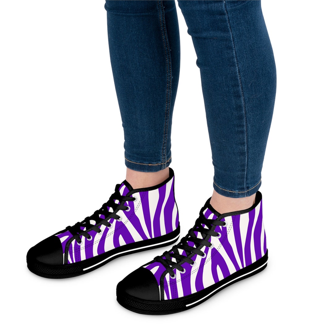 Leopard Zebra Print Women's High Top Shoes