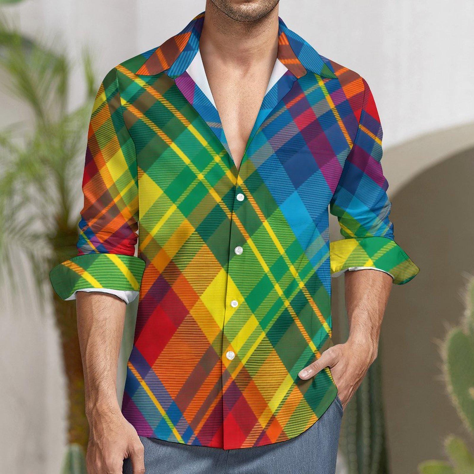 mens rainbow dress shirt Amazon.com: CLOFANWIN Mens Rainbow Gay Pride Shirt LGBTQ Button Up Down  Shirts Outfits for Men, Rainbow, Medium : Clothing, Shoes & Jewelry