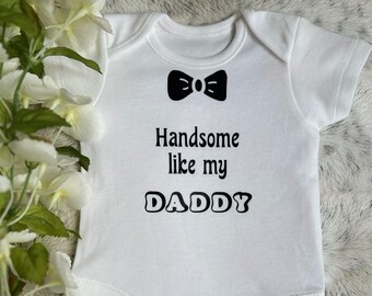 Handsome Like My Daddy Bow Tie Bodysuit with FREE Delivery
