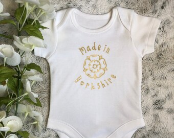 Made in Yorkshire Baby Bodysuit with FREE Delivery