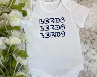 Leeds Baby Bodysuit: Northern Pride Babygrow, Optional Bib Gift Set with FREE Delivery