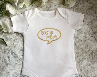 Bostin Babby Baby Grow: Brummie Midlands Slang Bodysuit with FREE Delivery