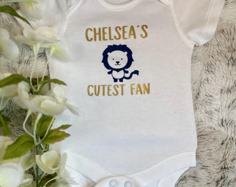 Chelsea FC Baby Grow: Lion Motif Bodysuit & Bib Gift Set with FREE Delivery