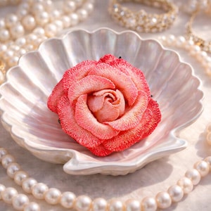 FSL Rose Machine Embroidery design 3D Rose ITH Machine Embroidery Design - Free Standing Lace Flowers