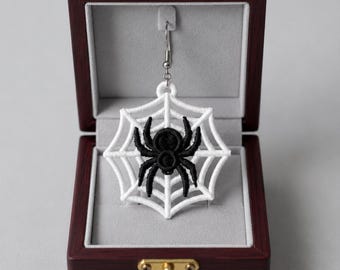 FSL Spider Web Halloween earrings machine embroidery design web earrings fall autumn embroidery design file pes dst