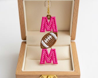 FSL sports football mom earrings machine embroidery design file FSL mother mothers day mama sport earrings embroidery design file pes