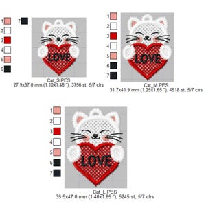 FSL Alla hjärtans dag kattörhängen maskinbroderidesign FSL valentinörhängen FSL valentinsdagsörhängen FSL valentinsdags hjärtörhängen broderidesignfil bild 3