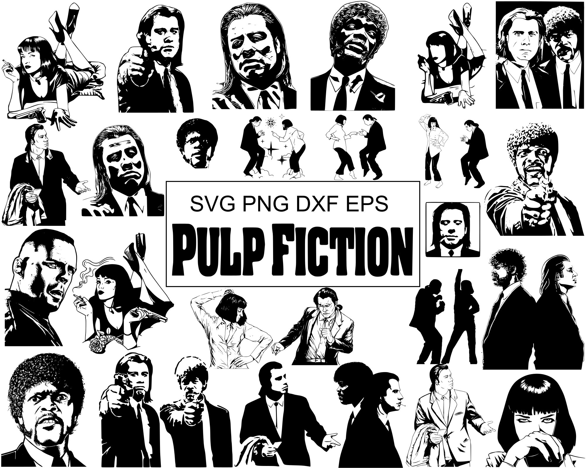 27 SVG Pulp Fiction Vincent Vega Quentin Tarantino Samuel - Etsy Australia 