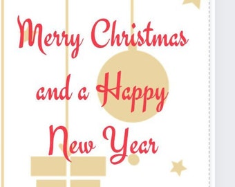 Portrait Half Fold 10 in x 7 in Christmas Card| Elegant Digital Christmas Card| Instant Download for a Magical Christmas