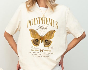 Polyphemus Moth Shirt Insect Shirt Moth Tee Cottagecore Shirt Moth Tshirt Bug Tee Cottage Core Shirt Goblincore Clothing Dark Academia Shirt