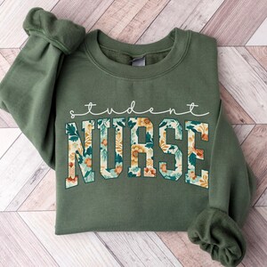 Boho Floral Student Nurse Sweatshirt Nursing School Sweatshirt Gift For Nursing Student Crewneck Future Nurse Sweater Nurse Graduation Gift