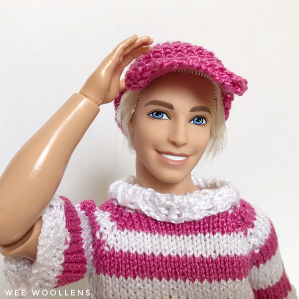 11 inch fashion doll cap - hand knitted cap for 11.5” fashion doll / one sixth scale figure