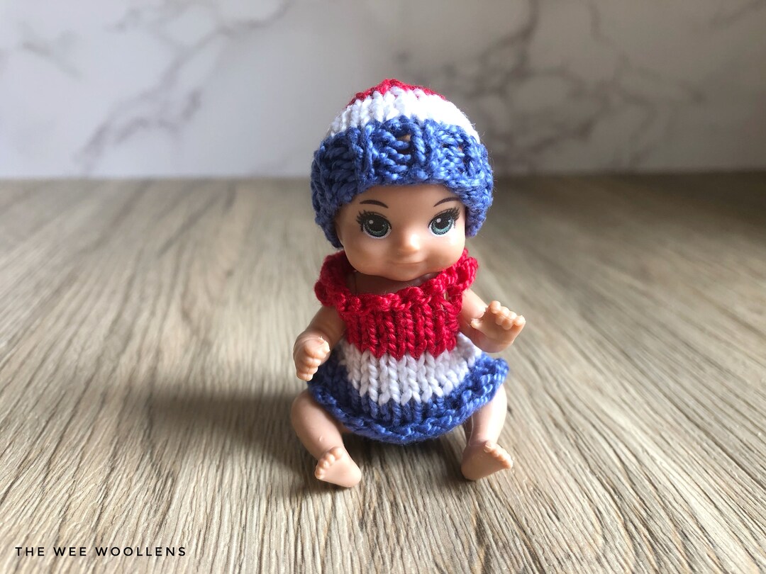 3 Inch Mini Baby Doll Clothes Hand Knitted Pants Hat and Etsy