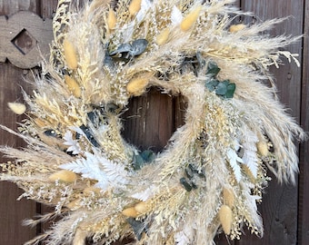 XL dried flower wreath ~30 cm, table wreath, door wreath, lantern