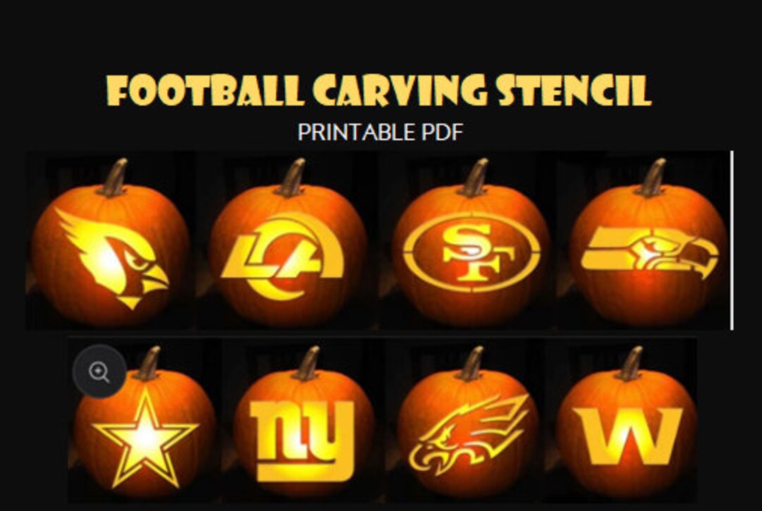Football Team 1 Pumpkin Stencil Digital Download Etsy