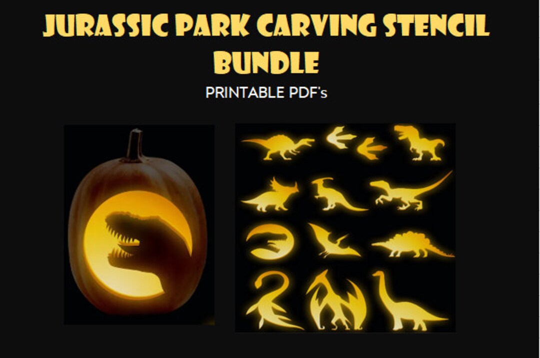 Jurassic Park Dinosaur Stencils, 13 Pdfs Etsy