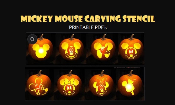 Mickey Mouse Pumpkin Stencil Bundle. Digital Download - Etsy
