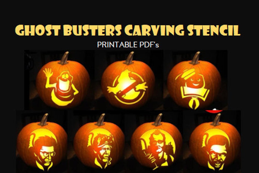 Ghost Busters Pumpkin Stencil Bundle. Digital Download - Etsy ghost-busters-pumpkin-stencil-bundle-digital-download-etsy