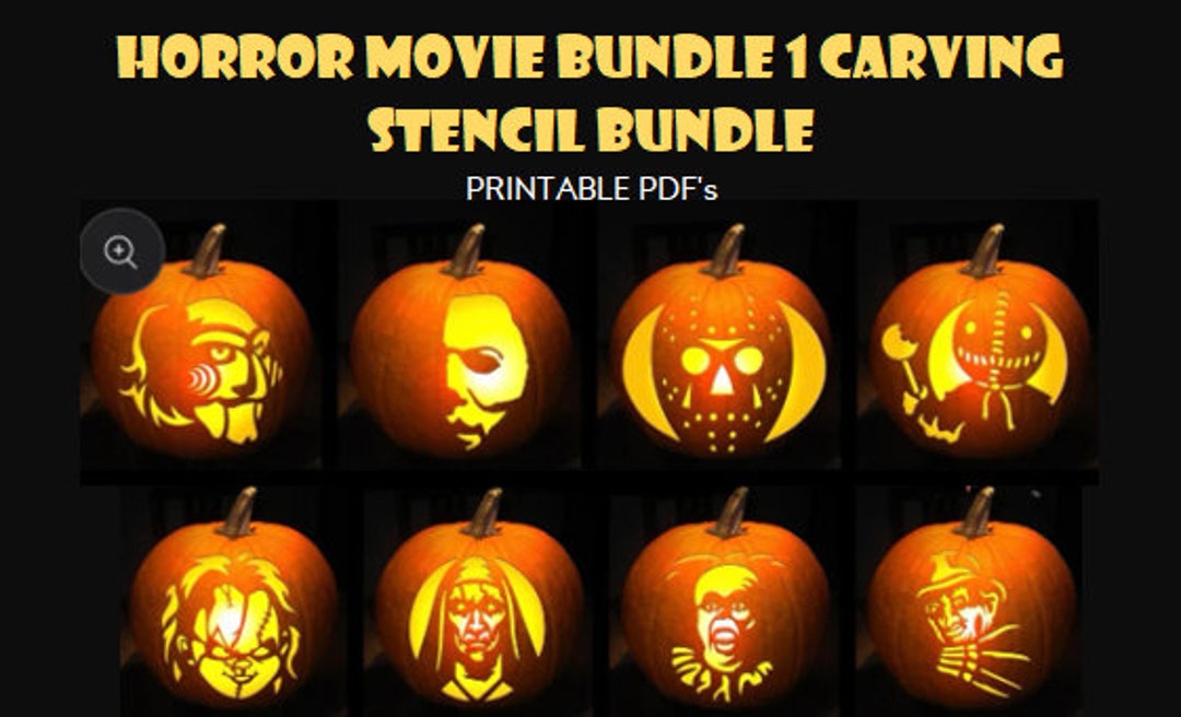 Horror Movie Pumpkin Stencil Bundle - Etsy UK
