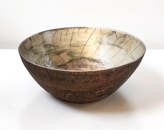 Cuenco de cerámica Raku / Cerámica ahumada, decoración rústica para el hogar