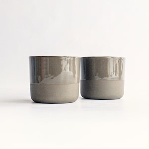 Green Wine Tumbler Set Of Two Handmade Ceramic Drinkware Nordic Minimalist Ceramic Drink Cup.No Handle Mug. Gift For Her.