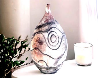 Vaso rústico de cerâmica | Presente artesanal para o Dia das Mães | Decoração de fazenda em cerâmica