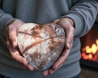 Decoración de corazón de cerámica hecha a mano, regalo para el Día de la Madre, detalle romántico para el hogar.