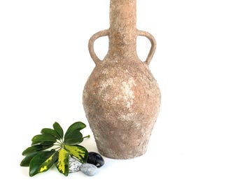 Ánfora de cerámica hecha a mano: decoración rústica Wabi Sabi