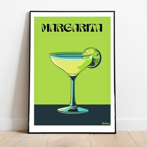 The Margarita Cocktail Poster - Matte Vertikale Poster, Cocktail Kunstdruck, Dekor, Wandkunst, Wohnkultur, Cocktail Geschenk