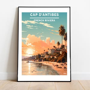 Cap d'Antibes, Costa Azzurra / Poster di viaggio / Arte murale moderna