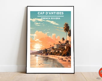 Cap d'Antibes, French Riviera | Travel Poster | Modern Wall Art