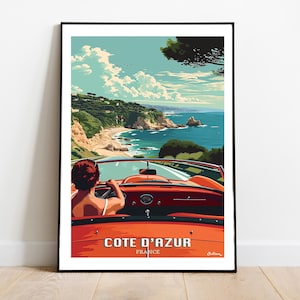 Costa Azzurra - Sud della Francia / Poster di viaggio / Arte murale moderna