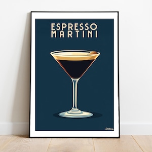 Póster de cóctel Espresso Martini: pósteres verticales mate, impresiones artísticas de cócteles, decoración, arte de pared, decoración del hogar, regalo de cóctel
