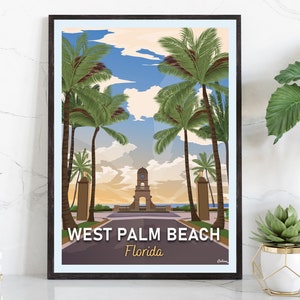 West Palm Beach, Florida | Travel Poster | Modern Wall Art