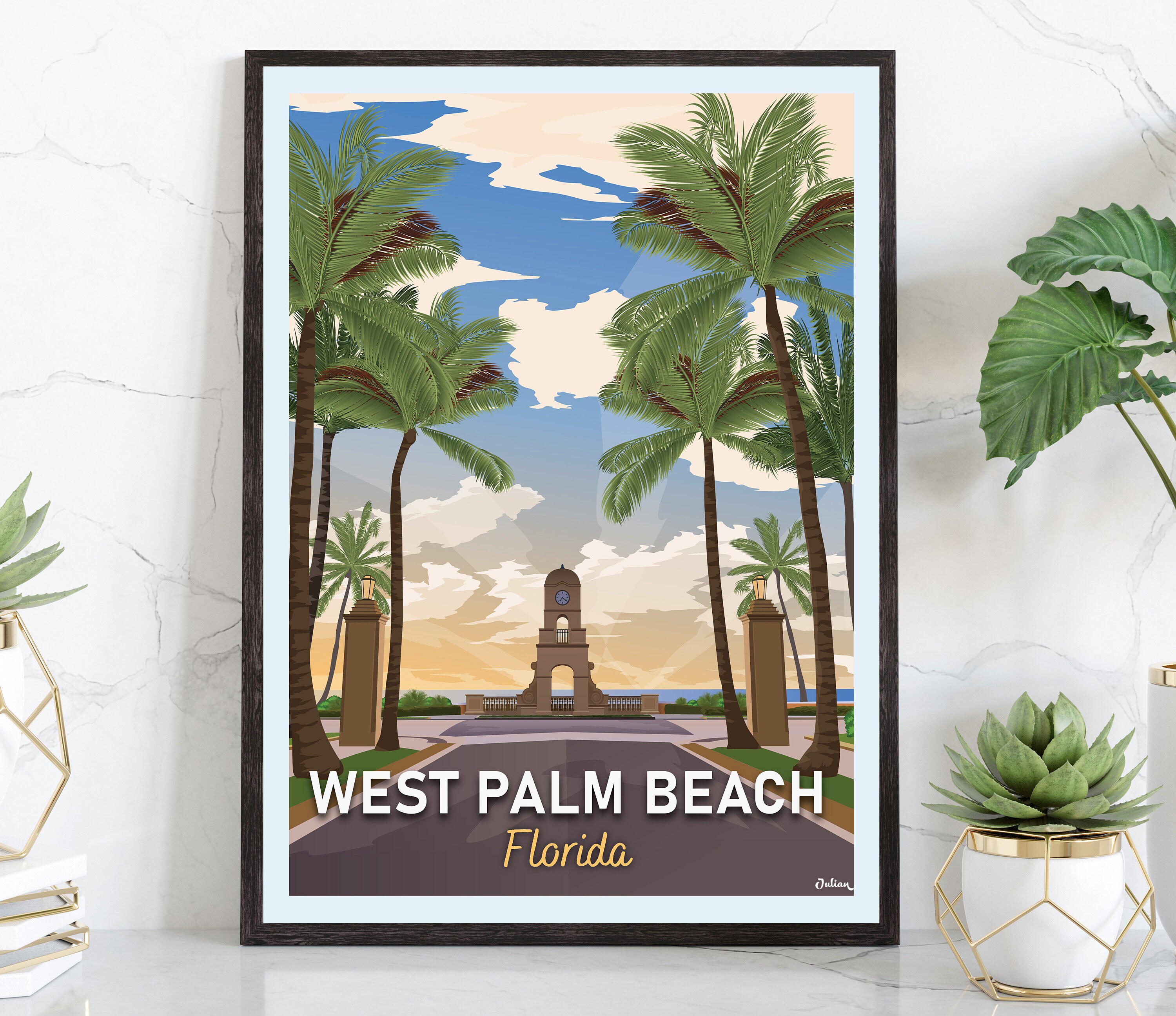 West Palm Beach, Florida | Travel Poster | Modern Wall Art