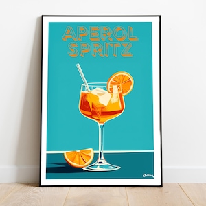 Aperol Spritz Cocktail Poster - Matte Vertikale Poster, Cocktail Kunstdruck, Dekor, Wandkunst, Wohnkultur, Cocktail Geschenk