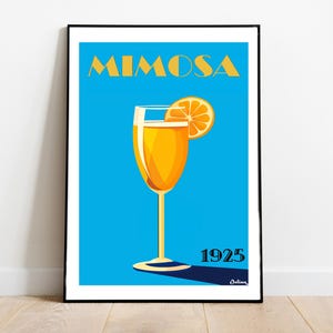 The Mimosa Cocktail Poster - Matte Vertikale Poster, Cocktail Kunstdruck, Dekor, Wandkunst, Wohnkultur, Cocktail Geschenk