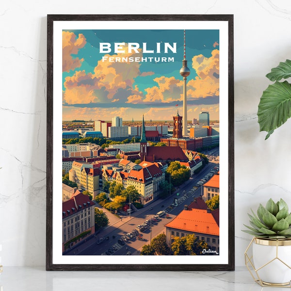 Berlin, Fernsehturm, Germany | Travel Poster | Modern Wall Art