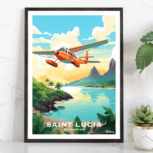 Saint Lucia, Caribbean island | Travel Poster | Modern Wall Art