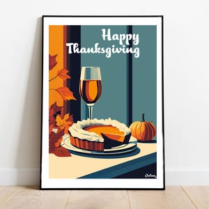 Happy Thanksgiving Poster - Matte Vertical Posters, Thanksgiving Art Print, Decor, Wall Art, Home Decor, Gift for Thanksgiving