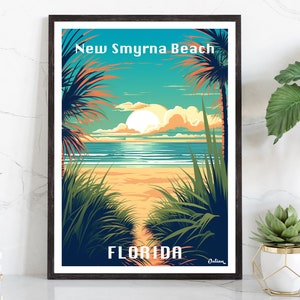 New Smyrna Beach, Florida | Travel Poster | Modern Wall Art