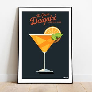 Der klassische Daiquiri Cocktail Poster - Matte Vertikale Poster, Cocktail Kunstdruck, Dekor, Wandkunst, Wohnkultur, Cocktail Geschenk