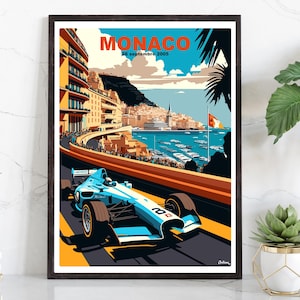 Monaco Grand Prix Formula One F1 Poster - Matte Vertical Posters, F1 Art Print, Decor, Wall Art, Home Decor, F1 Poster Gift