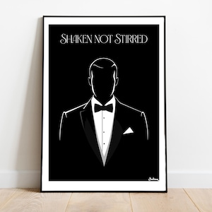 Serie de carteles de cócteles de James Bond: carteles verticales mate, impresiones artísticas de cócteles, decoración, arte de pared, decoración del hogar, regalo de cócteles