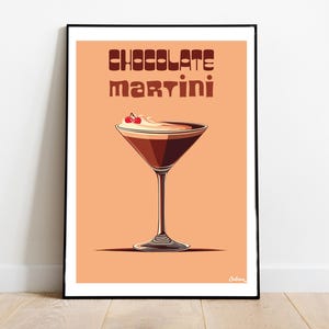 Póster de cóctel Chocolate Martini: pósters verticales mate, impresiones artísticas de cócteles, decoración, arte de pared, decoración del hogar, regalo de cóctel