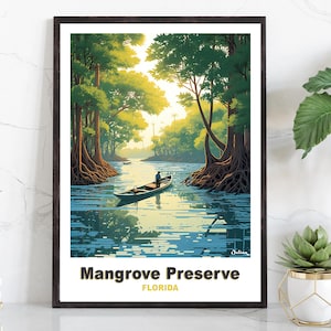Poster della riserva di mangrovie della Florida: stampa artistica giclée mondiale