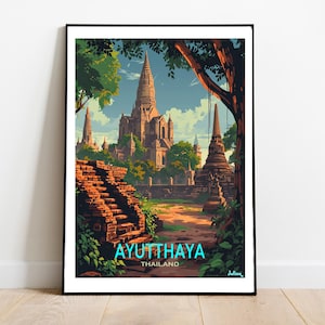 Ayutthaya Thailand Poster - Matte Vertical Posters, World Art Print, Decor, Wall Art, Home Decor, Poster Gift